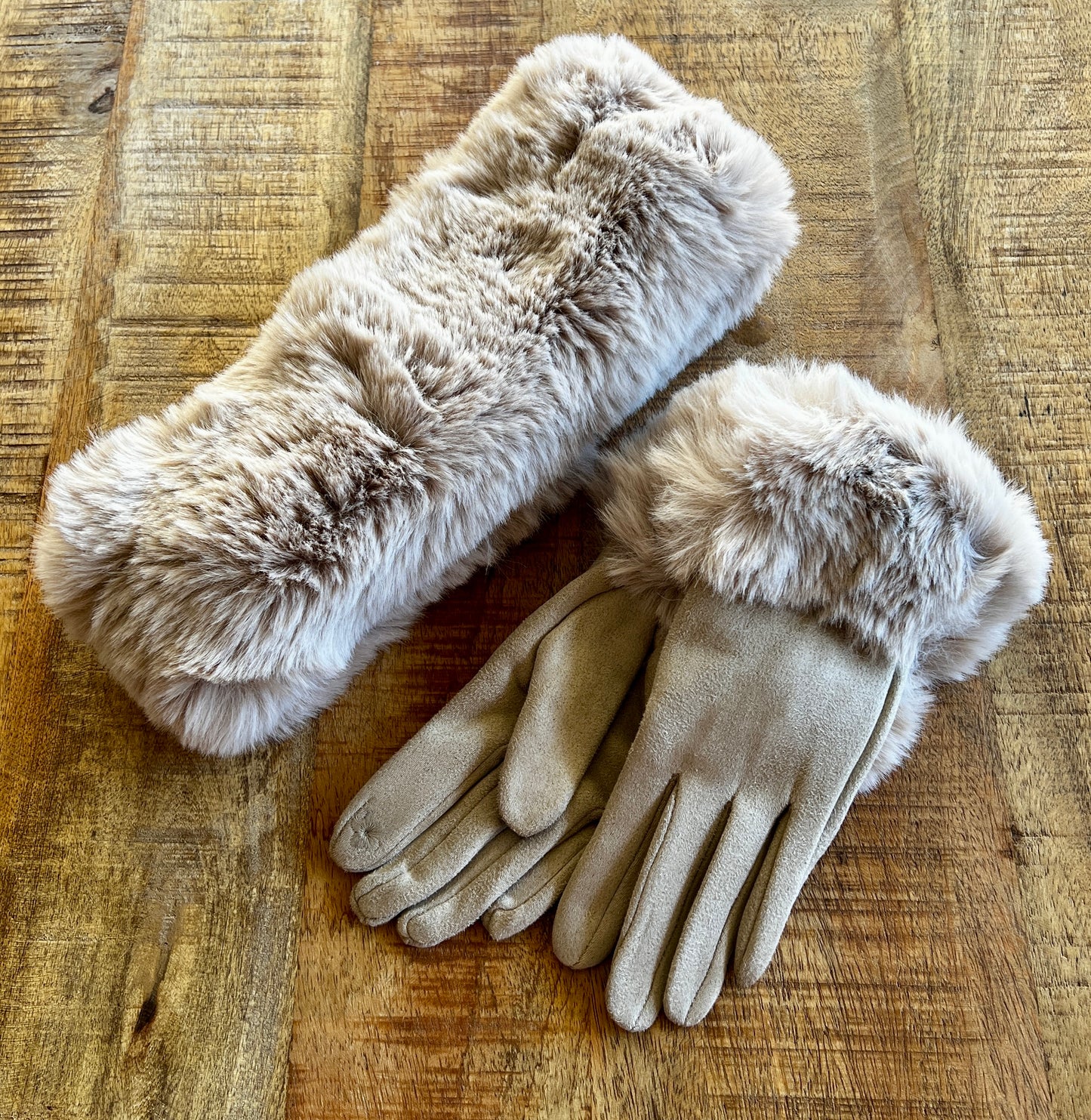 Fur Headband and Gloves