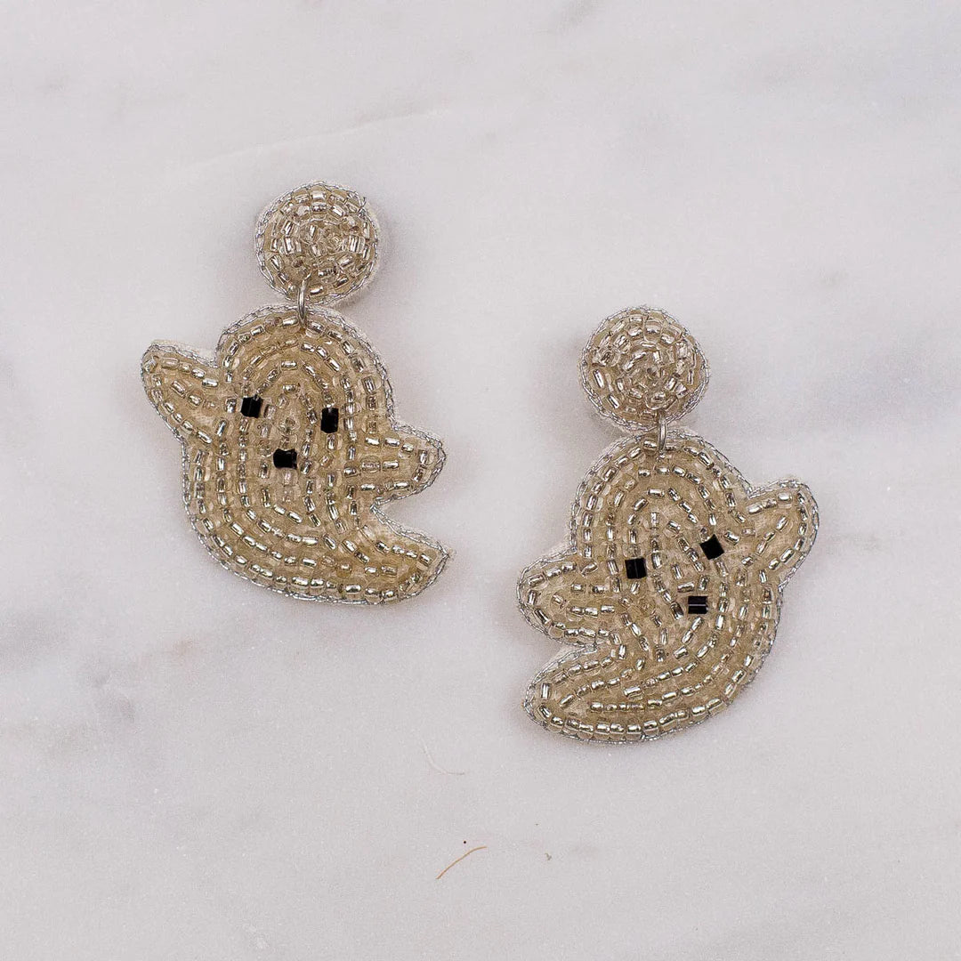 Spooky Ghost Beaded Earrings